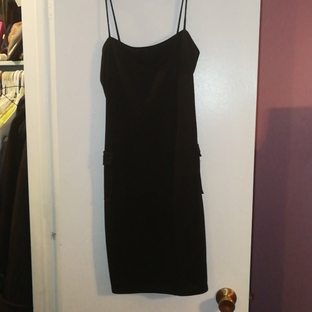 Black spaghetti strap dress